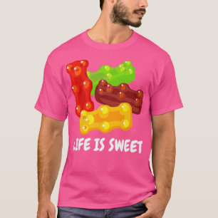 Camiseta Meninos Meninas A Vida É Uma Goma Doce De Urso Gam