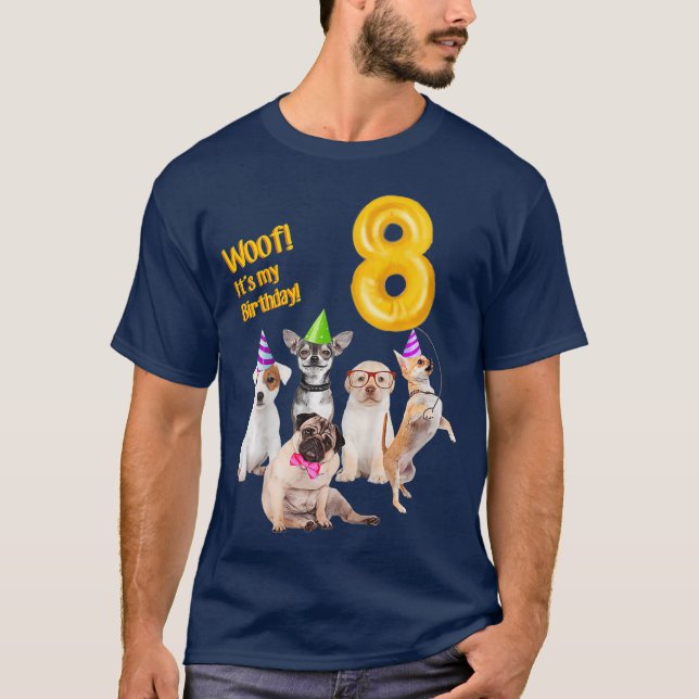 Camiseta Meninos Meninas Cães bonitinhos 8º Cãozinho de Ani (Frente)