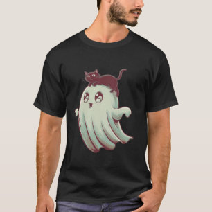 Camiseta Meninos Meninas Gófias Ghost Kawaii Cat Kitten Hal