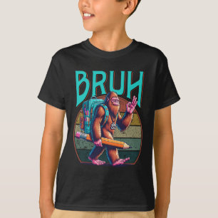 Camiseta Meninos Moderno bruh' Pé Grande De Volta À Escola