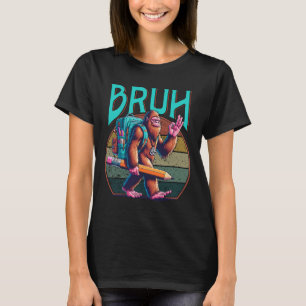 Camiseta Meninos Moderno bruh' Pé Grande Volta às Aulas Grá