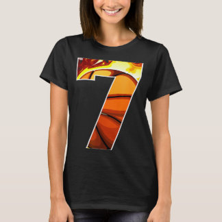 Camiseta Meninos Personalizado Número 7 Basquete Personaliz