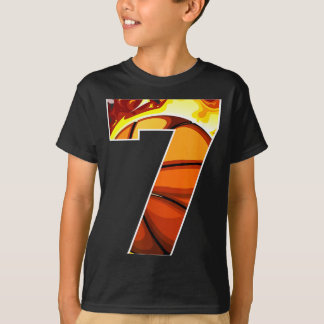 Camiseta Meninos Personalizado Número 7 Basquete Personaliz
