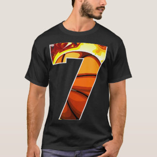 Camiseta Meninos Personalizado Número 7 Basquete Personaliz