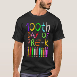 Camiseta Meninos Pré K Estudantes Meninas Crianças 100 Dias