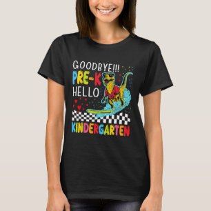 Camiseta Meninos Pré-K Último Dia De Aula Dinossauro T-rex