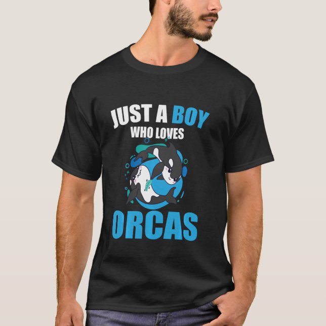 Camiseta Meninos Que Adoram Orcas Long Sleeve (Frente)