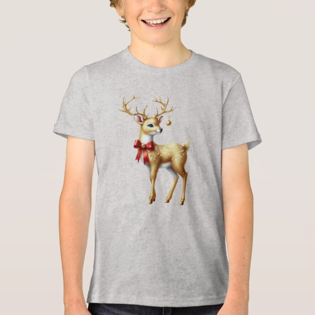 Camiseta Meninos Rena Dourada (Frente)