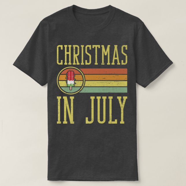 Camiseta Meninos Retro Xmas Árvore de gelo Light Beach Chri (Frente do Design)