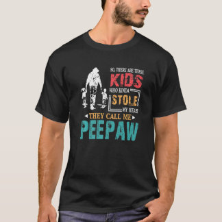 Camiseta Meninos Roubaram Meu Coração Chamam-Me Peepaw