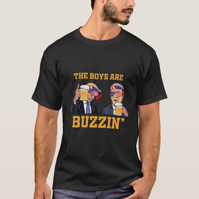 Camiseta Meninos São Buzzin 4 De Julho, Biden Engraçado E T (Frente)