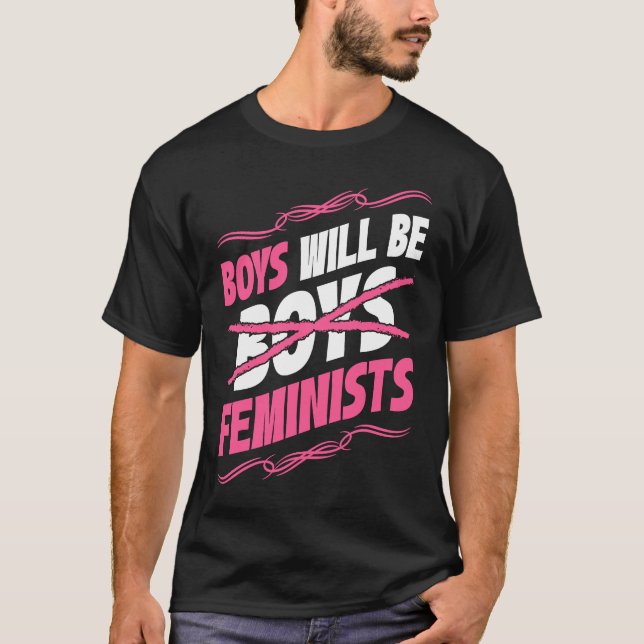 Camiseta Meninos Serão Feministas Direitos Sociais Feminist (Frente)