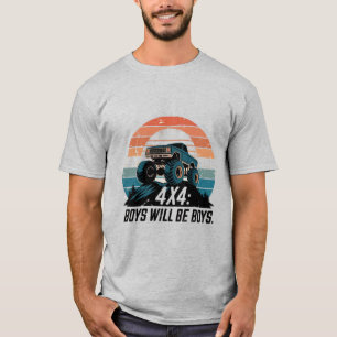 Camiseta meninos serão meninos: Caminhão de Aventura 4x4