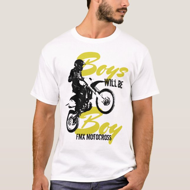 Camiseta Meninos serão rapazes FMX Motocross (Frente)
