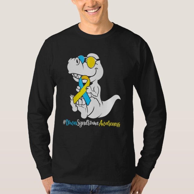 Camiseta Meninos Síndrome de T Rex Dinossauro Trisomia T2 (Frente)