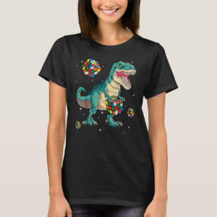 Camiseta Meninos Velocidade Rex Cortando Cubo Quebra-cabeça