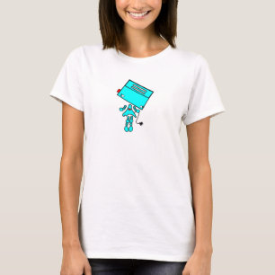 Camiseta menor da menina do robô centrado