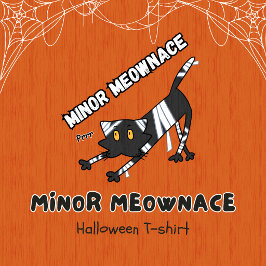 Camiseta Menor Meownace Boo Mamãe Gata Divertida Halloween