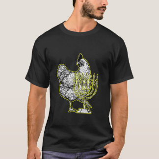 Camiseta Menorá de Frango Hanukkah Fazendola Animal Chanuka