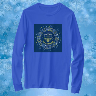 Camiseta Menorá de Hanuká Estrela de Davi Coroa de Folhas