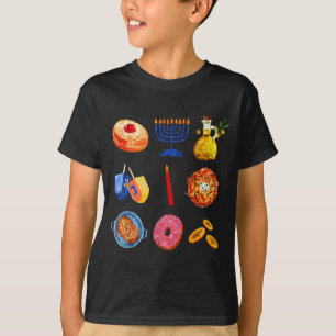 Camiseta Menorá de Hanukkah Dreidel Donut Chanukah Judeu