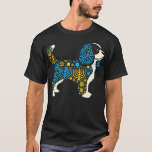 Camiseta Menorá do Cavalier King Charles Spaniel Judaico Ha