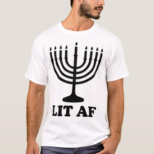 Camiseta Menorah engraçada Hanukkah chanukah iluminou feria (Frente)