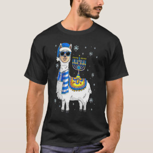 Camiseta Menorah Hanukkah Lhama Alpaca Fofo Chanukah