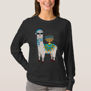 Camiseta Menorah Hanukkah Lhama Cute Alpaca Chanukah 1