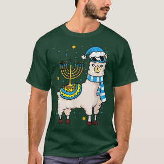 Camiseta Menorah Hanukkah Llama Amantes Cute Alpaca Chanuka