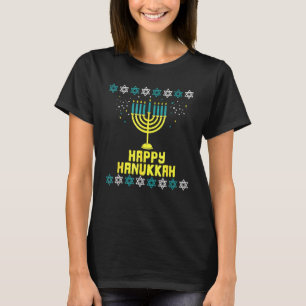 Camiseta Menorah Lights Happy Hanukkah Judeu Cute Chanukah