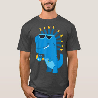 Camiseta Menorasauro Engraçado Hanukkah Dinossaur Menorah P