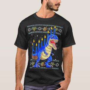 Camiseta Menorasaurus Rex Dinosaur Menorah Hanukkah Jewish 