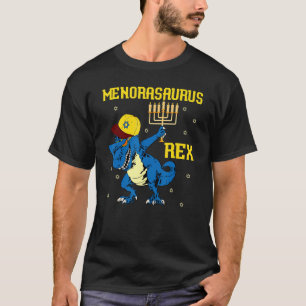 Camiseta Menorasaurus Rex Dinossauro Rex Hanukkah Menora T