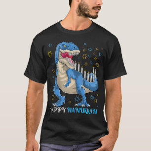 Camiseta Menorasaurus Rex T Rex Dinossauro Hanukkah