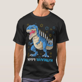 Camiseta Menorasaurus Rex T Rex Dinossauro Hanukkah