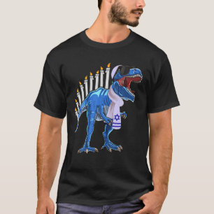 Camiseta Menorasaurus Rex T Rex Dinossauro Hanukkah Present