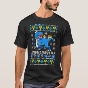 Camiseta Menorasaurus Rex Trex Menorah Feio Hanukkah Chanuk