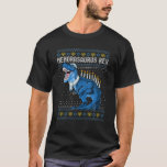 Camiseta Menorasaurus Rex Ugly Hanukkah Sweater Dinossauro<br><div class="desc">hanukkah,  hanukkah engraçado,  feriado de hanukkah,  engraçado,  feliz hanukkah,  hanukkah feio,  hanukkah engraçado,  dreidel,  hebrew,  para hanukkah,  natal,  menorah,  feriado judeu,  chanukkah engraçado</div>