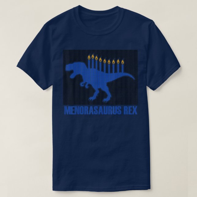 Camiseta Menorawrsaurus Rex Dinosaur Hanukkah Engraçado Jud (Frente do Design)