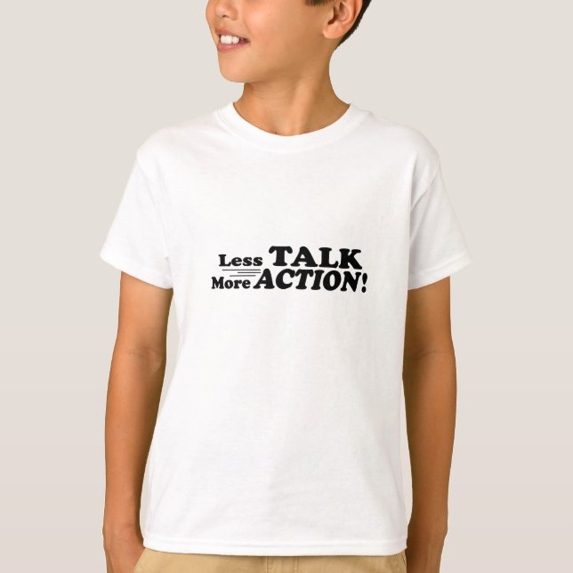 Camiseta Menos conversa com mais ação Múltiplos produtos (Frente)