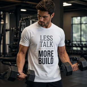 Camiseta Menos Conversa Mais Construção Declaração Minimali