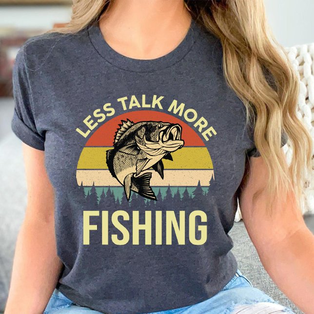 Camiseta Menos falar mais pesca Amo de pesca engraçado (Less talk more fishing Funny fishing lover vintage T-Shirt)
