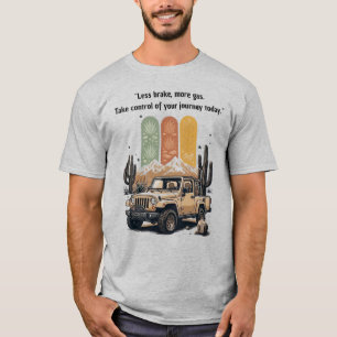 Camiseta "Menos Freio, Mais Aceleração" Aventura Retro de J