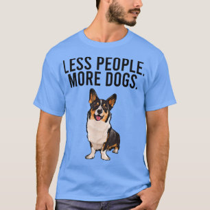 Camiseta Menos Pessoas Mais Cachorros Cardigan Welsh Corgi 