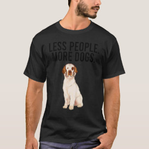 Camiseta Menos Pessoas Mais Cães Clumber Spaniel Introvert