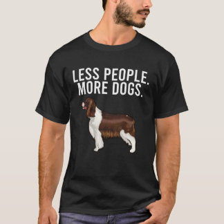 Camiseta Menos Pessoas Mais Cães Inglês Springer Spaniel