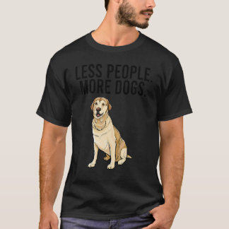 Camiseta Menos Pessoas Mais Cães Labrador Retriever Introv