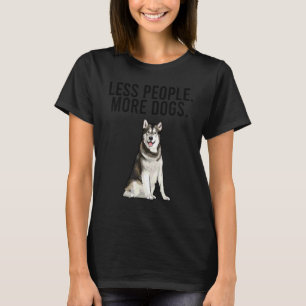 Camiseta Menos Pessoas Mais Cães Malamute do Alasca Introv