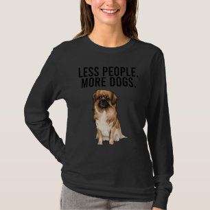 Camiseta Menos Pessoas Mais Cães Spaniel Tibetano Introver